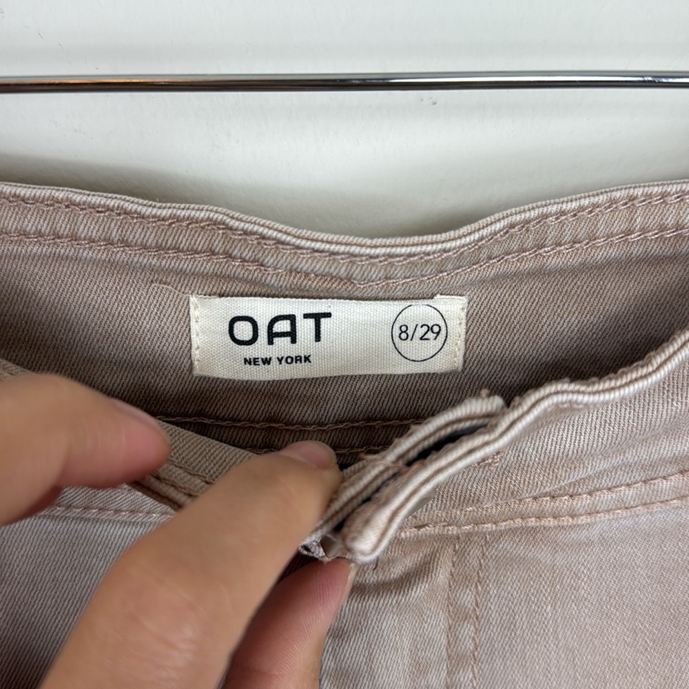 OAT New York Wide Leg High Waist Stretchy Tan Pants Size 8/29 - Picture 3 of 5